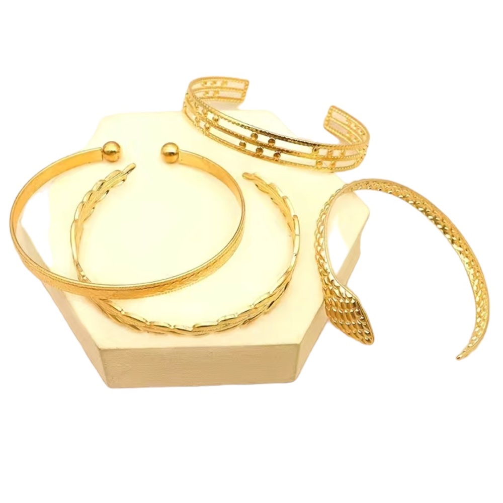 4 Piece Gold Stackable Bracelet Set - image 2